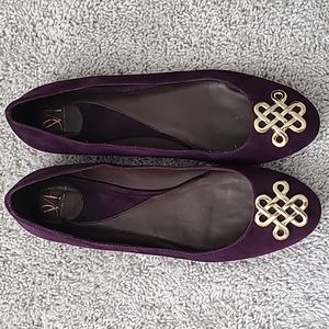 Diane Von Furstenburg Purple Suede Flats